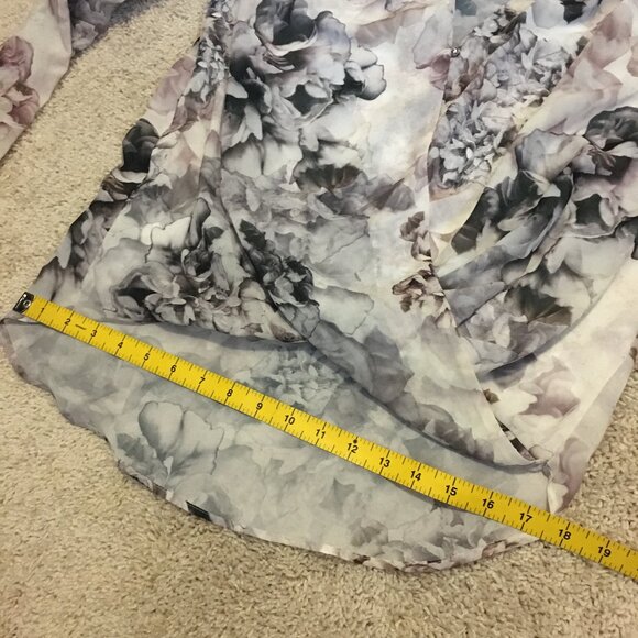 H&M High Low Elegant Hem Twist Floral Print Wrap Blouse - Picture 14 of 16